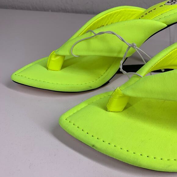 GOOD AMERICAN Lime Green Clear Wedge Sandals Size‎ 5.5 - Picture 2 of 11